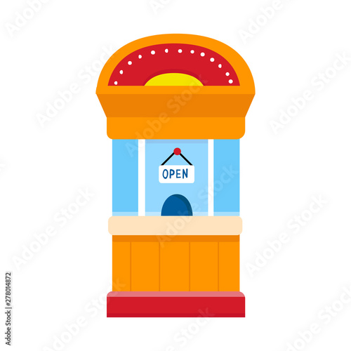 Vector illustration of box and window logo. Set of box and ticket stock symbol for web.