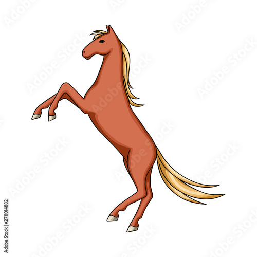 Vector illustration of horse and brown icon. Set of horse and hippodrome stock symbol for web.