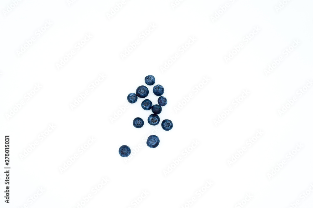Fototapeta premium Blueberries collection on white background