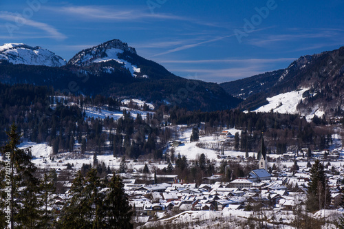 german alps mountain top in winter january