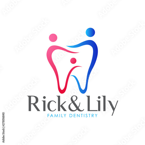 Minimalist elegant family dental logo. photo