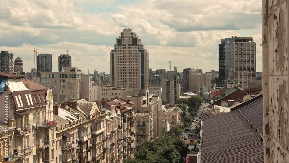 Beautiful timelapse of Kyiv city with picturesque clouds and sun Beautiful timelapse of Kyiv city with picturesque clouds and sun