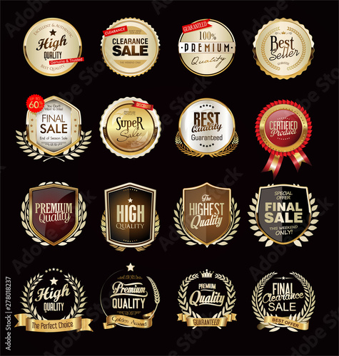 Collection of luxury golden...