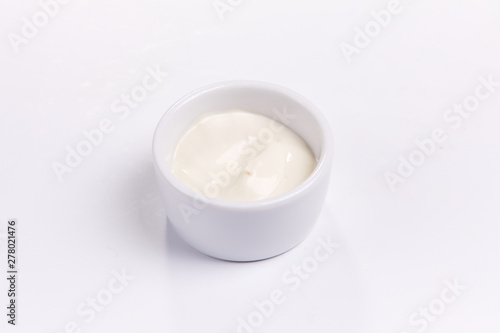 sour cream in the bowl