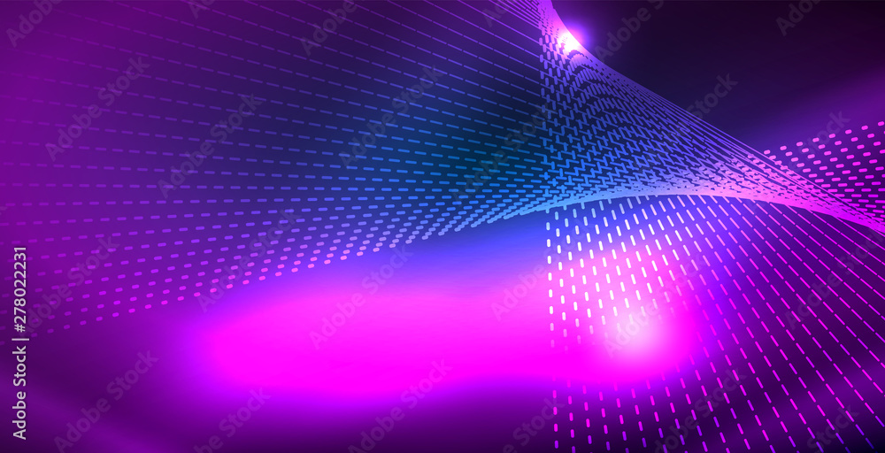 Color neon lights with waves abstract background Color neon lights with waves abstract background
