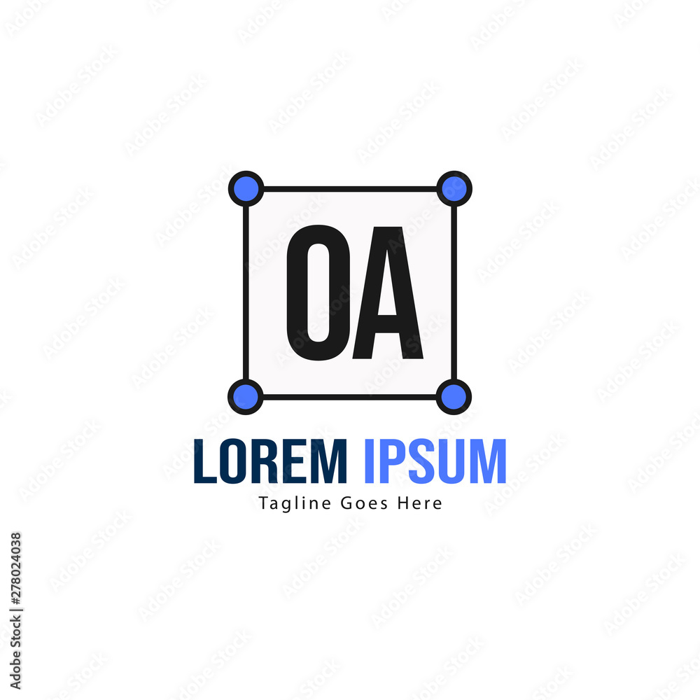 Initial OA logo template with modern frame. Minimalist OA letter logo vector illustration Initial OA logo template with modern frame. Minimalist OA letter logo vector illustration