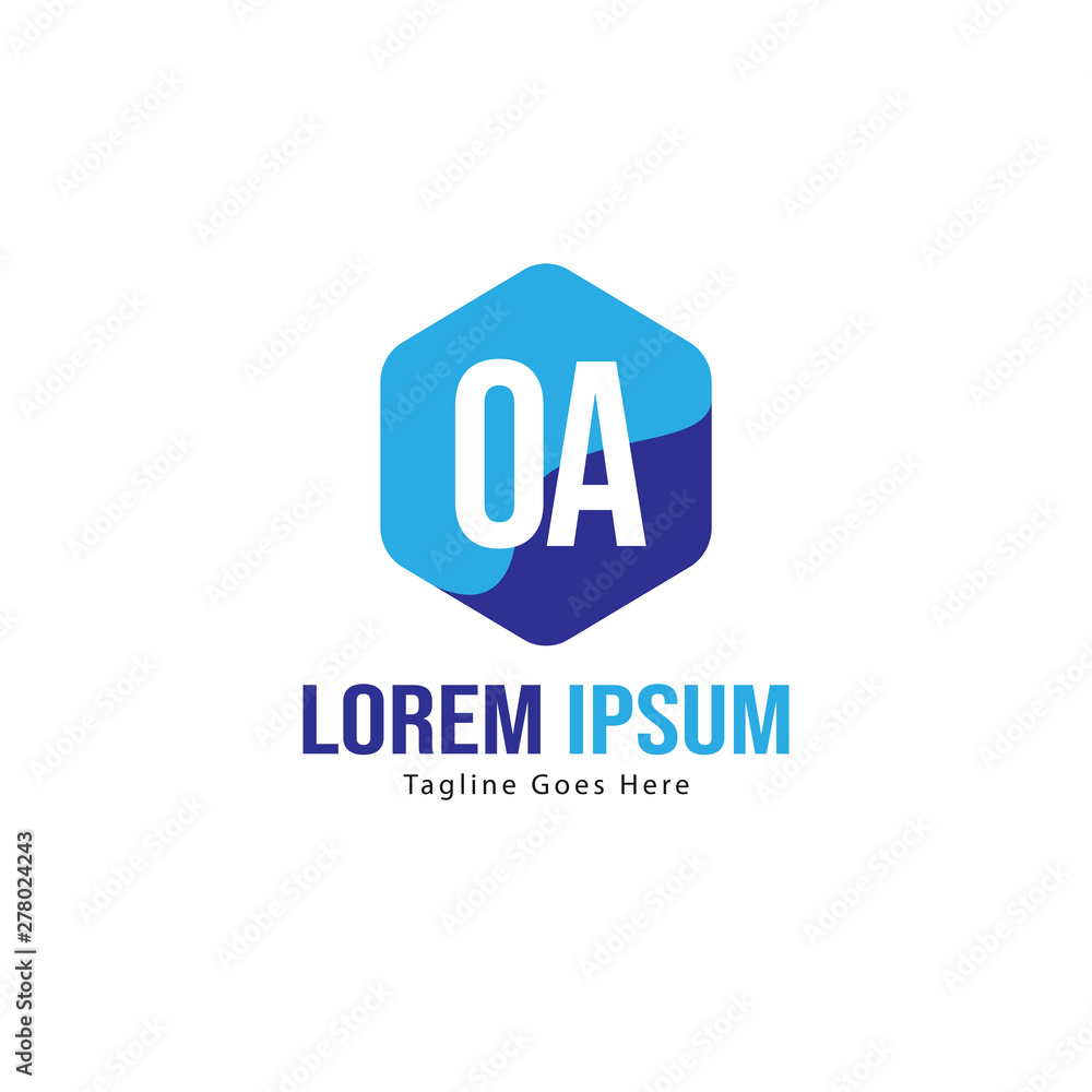 Initial OA logo template with modern frame. Minimalist OA letter logo vector illustration Initial OA logo template with modern frame. Minimalist OA letter logo vector illustration