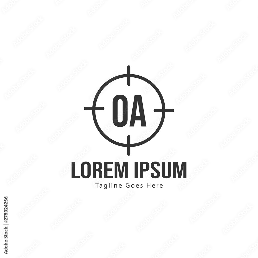 Initial OA logo template with modern frame. Minimalist OA letter logo vector illustration Initial OA logo template with modern frame. Minimalist OA letter logo vector illustration