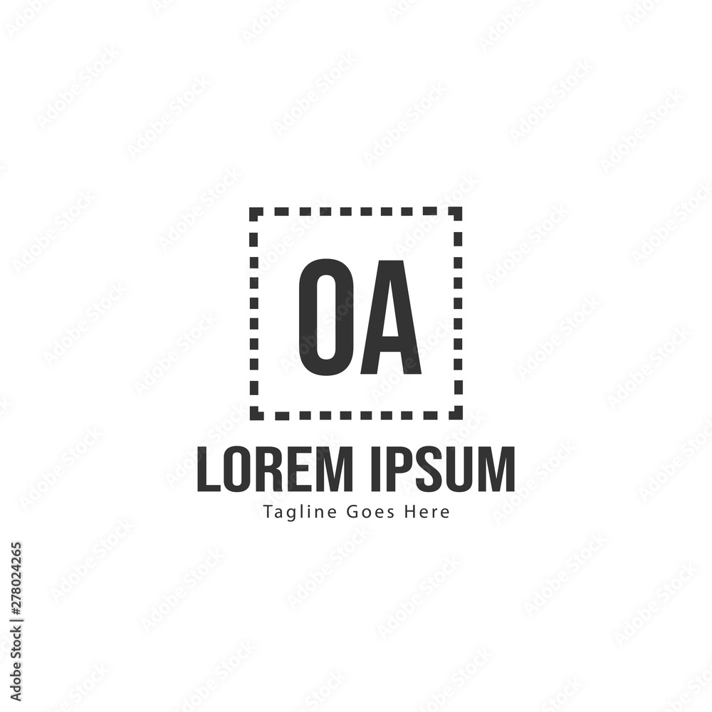 Initial OA logo template with modern frame. Minimalist OA letter logo vector illustration Initial OA logo template with modern frame. Minimalist OA letter logo vector illustration