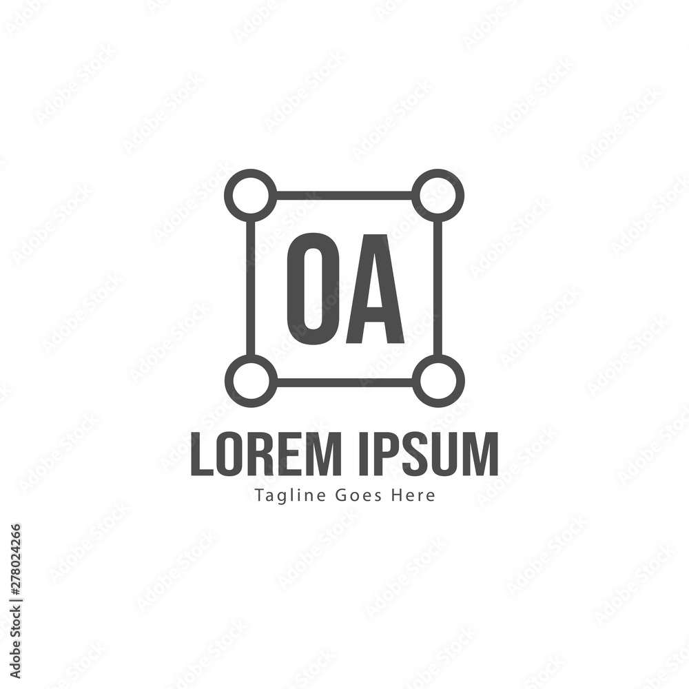 Initial OA logo template with modern frame. Minimalist OA letter logo vector illustration Initial OA logo template with modern frame. Minimalist OA letter logo vector illustration