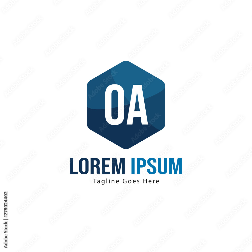 Initial OA logo template with modern frame. Minimalist OA letter logo vector illustration Initial OA logo template with modern frame. Minimalist OA letter logo vector illustration