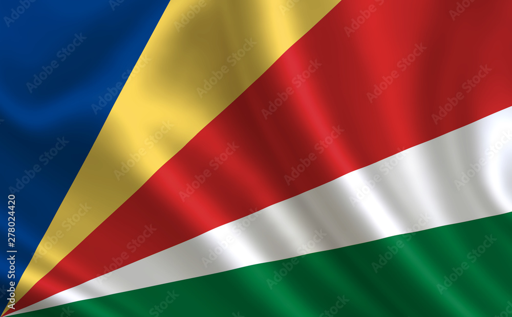 Bild der Flagge der Seychellen. Serie 