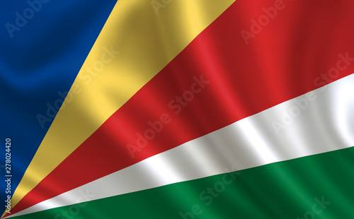 Bild der Flagge der Seychellen. Serie  Afrika 