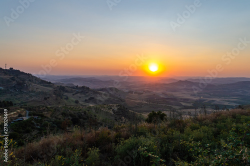 Wonderful Summer Sunset, Mazzarino, Caltanissetta, Sicily, Italy, Europe