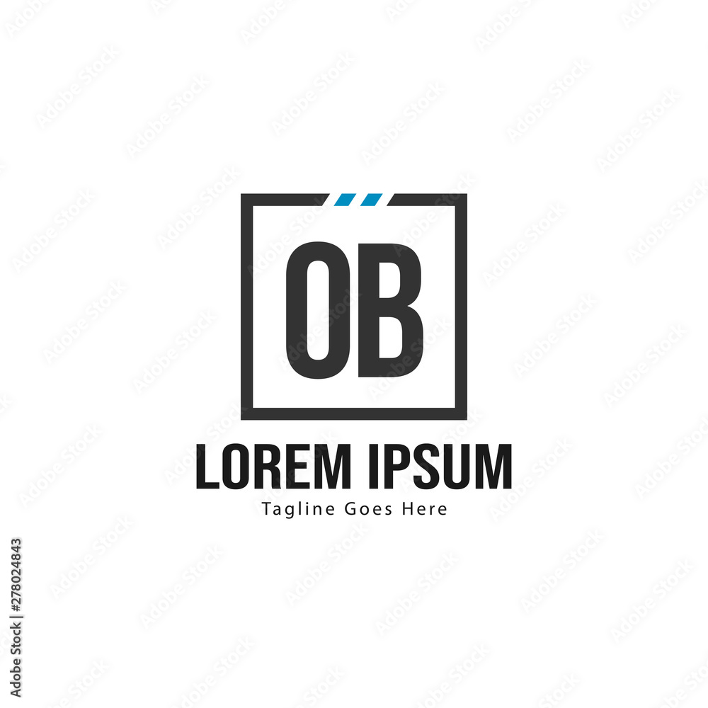 Initial OB logo template with modern frame. Minimalist OB letter logo vector illustration Initial OB logo template with modern frame. Minimalist OB letter logo vector illustration