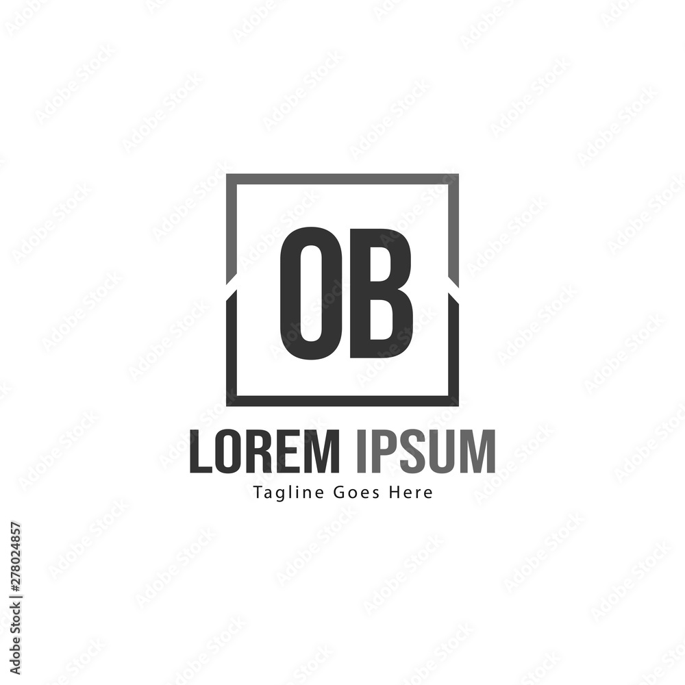 Initial OB logo template with modern frame. Minimalist OB letter logo vector illustration Initial OB logo template with modern frame. Minimalist OB letter logo vector illustration