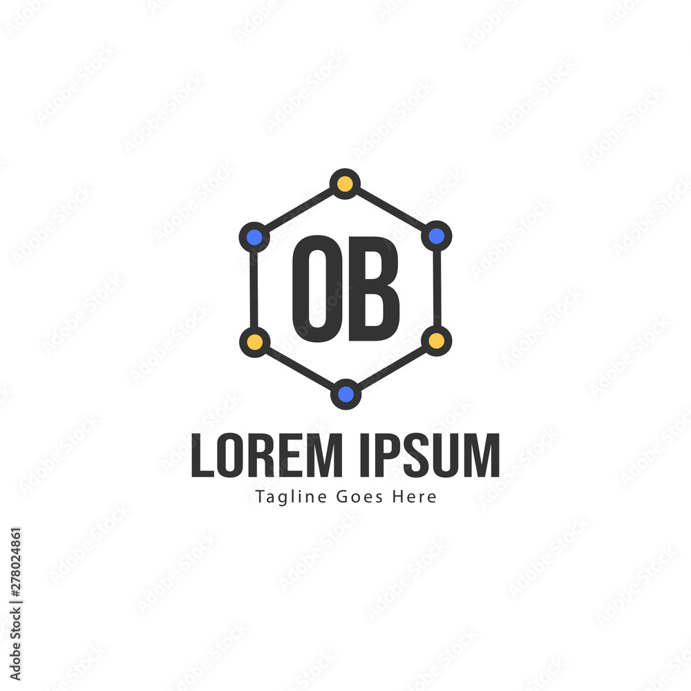 Initial OB logo template with modern frame. Minimalist OB letter logo vector illustration Initial OB logo template with modern frame. Minimalist OB letter logo vector illustration