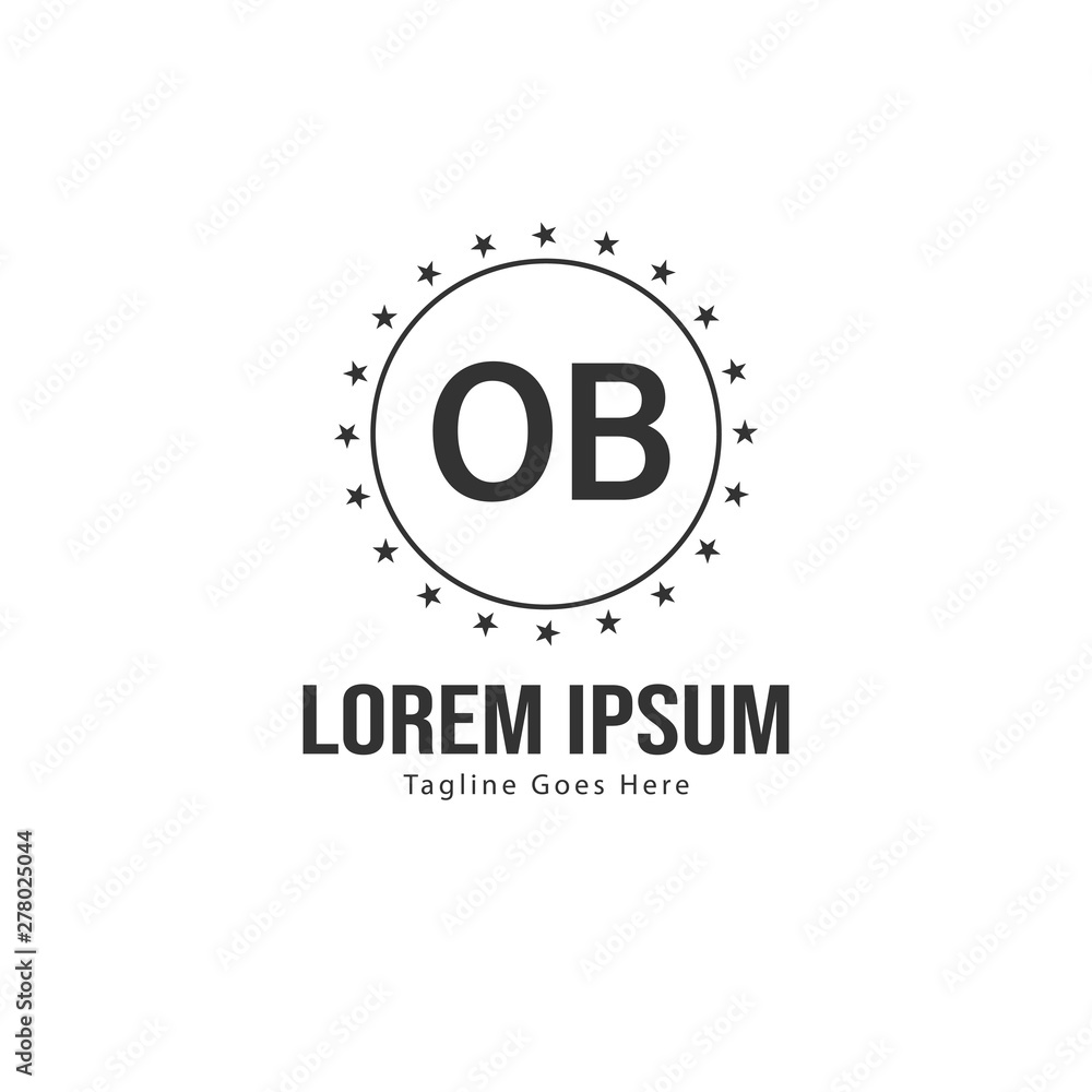 Obraz premium Initial OB logo template with modern frame. Minimalist OB letter logo vector illustration