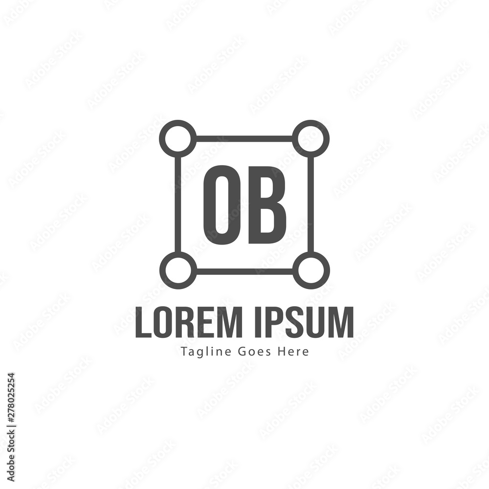 Initial OB logo template with modern frame. Minimalist OB letter logo vector illustration Initial OB logo template with modern frame. Minimalist OB letter logo vector illustration