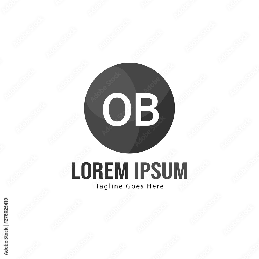 Initial OB logo template with modern frame. Minimalist OB letter logo vector illustration Initial OB logo template with modern frame. Minimalist OB letter logo vector illustration