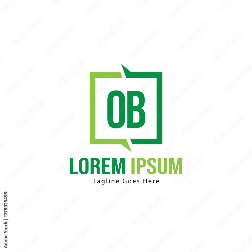 Initial OB logo template with modern frame. Minimalist OB letter logo vector illustration Initial OB logo template with modern frame. Minimalist OB letter logo vector illustration