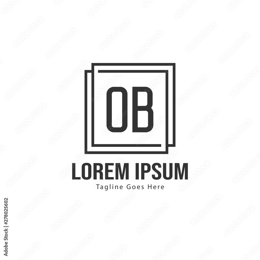 Initial OB logo template with modern frame. Minimalist OB letter logo vector illustration Initial OB logo template with modern frame. Minimalist OB letter logo vector illustration