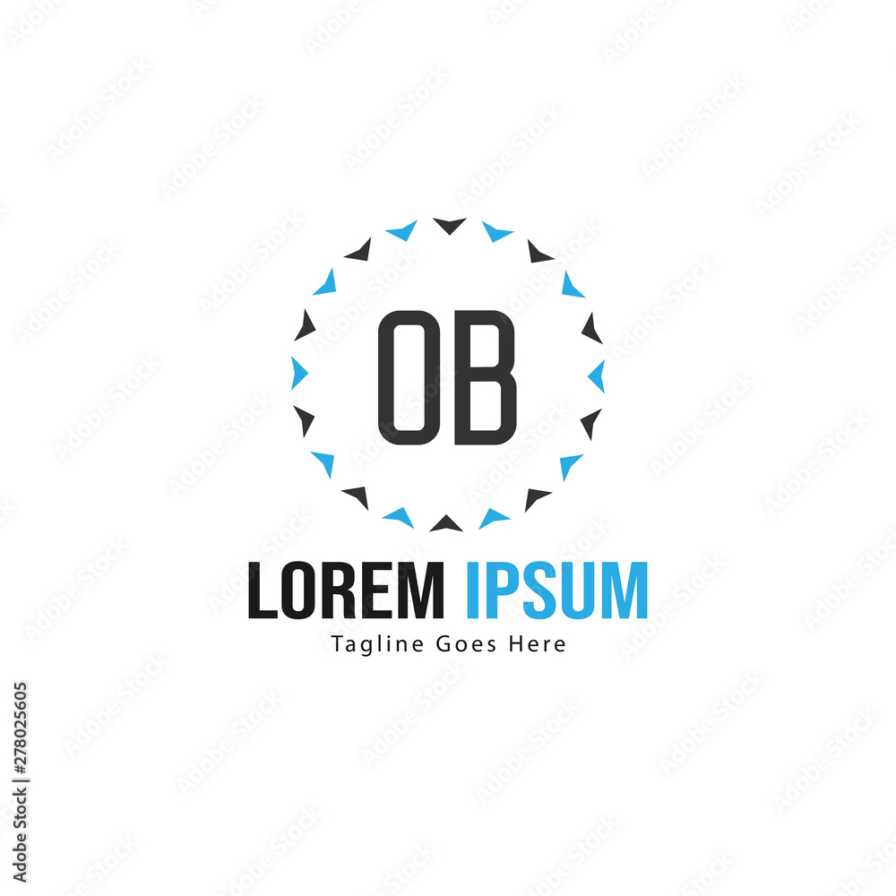 Initial OB logo template with modern frame. Minimalist OB letter logo vector illustration Initial OB logo template with modern frame. Minimalist OB letter logo vector illustration