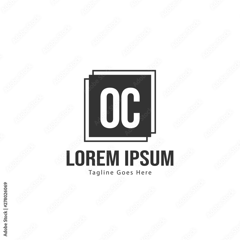 Initial OC logo template with modern frame. Minimalist OC letter logo vector illustration Initial OC logo template with modern frame. Minimalist OC letter logo vector illustration