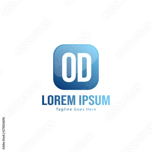 Initial OD logo template with modern frame. Minimalist OD letter logo vector illustration © Robani