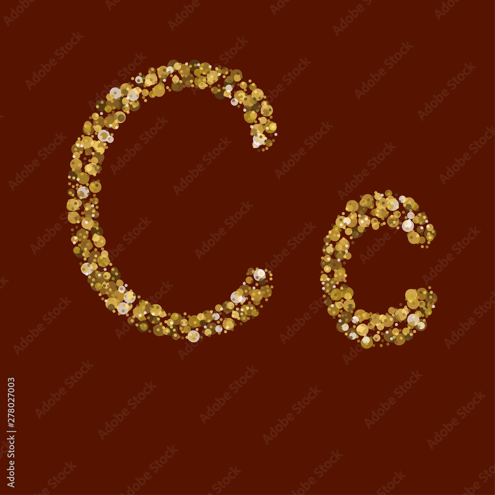 Cc golden glitter letter. Cc golden glitter letter.