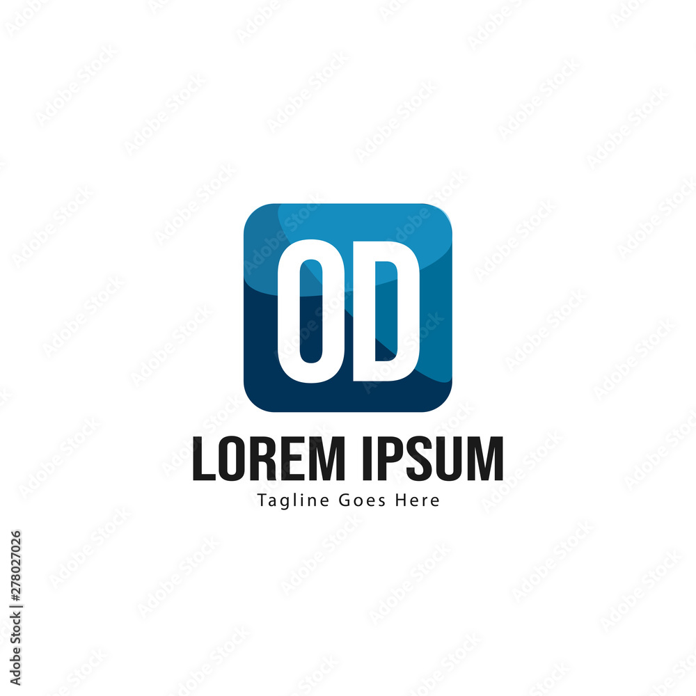 Initial OD logo template with modern frame. Minimalist OD letter logo vector illustration