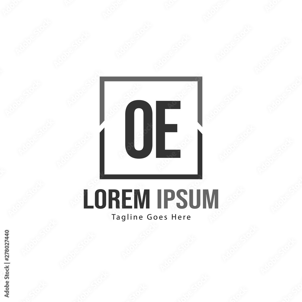 Initial OE logo template with modern frame. Minimalist OE letter logo vector illustration Initial OE logo template with modern frame. Minimalist OE letter logo vector illustration