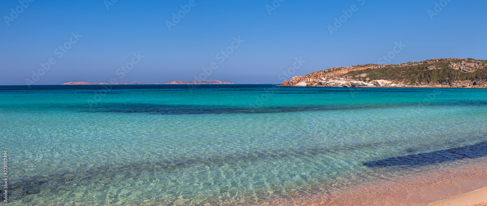 Fototapeta premium view of an island in mediterranean sea. Sardinia, Italy