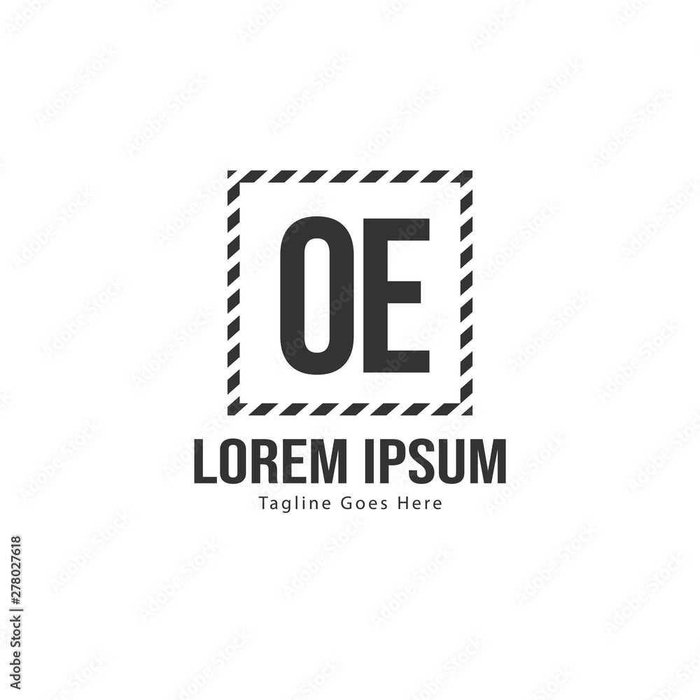 Initial OE logo template with modern frame. Minimalist OE letter logo vector illustration Initial OE logo template with modern frame. Minimalist OE letter logo vector illustration