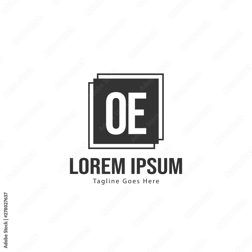 Initial OE logo template with modern frame. Minimalist OE letter logo vector illustration Initial OE logo template with modern frame. Minimalist OE letter logo vector illustration