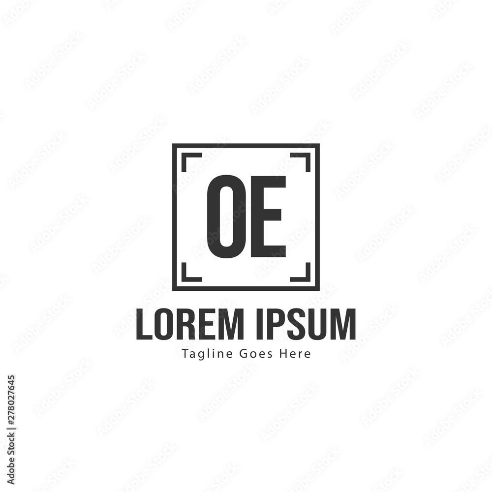 Initial OE logo template with modern frame. Minimalist OE letter logo vector illustration Initial OE logo template with modern frame. Minimalist OE letter logo vector illustration