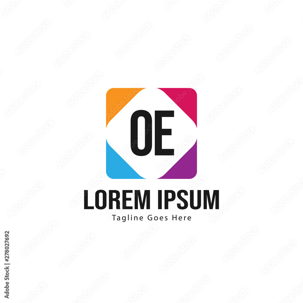 Initial OE logo template with modern frame. Minimalist OE letter logo vector illustration Initial OE logo template with modern frame. Minimalist OE letter logo vector illustration