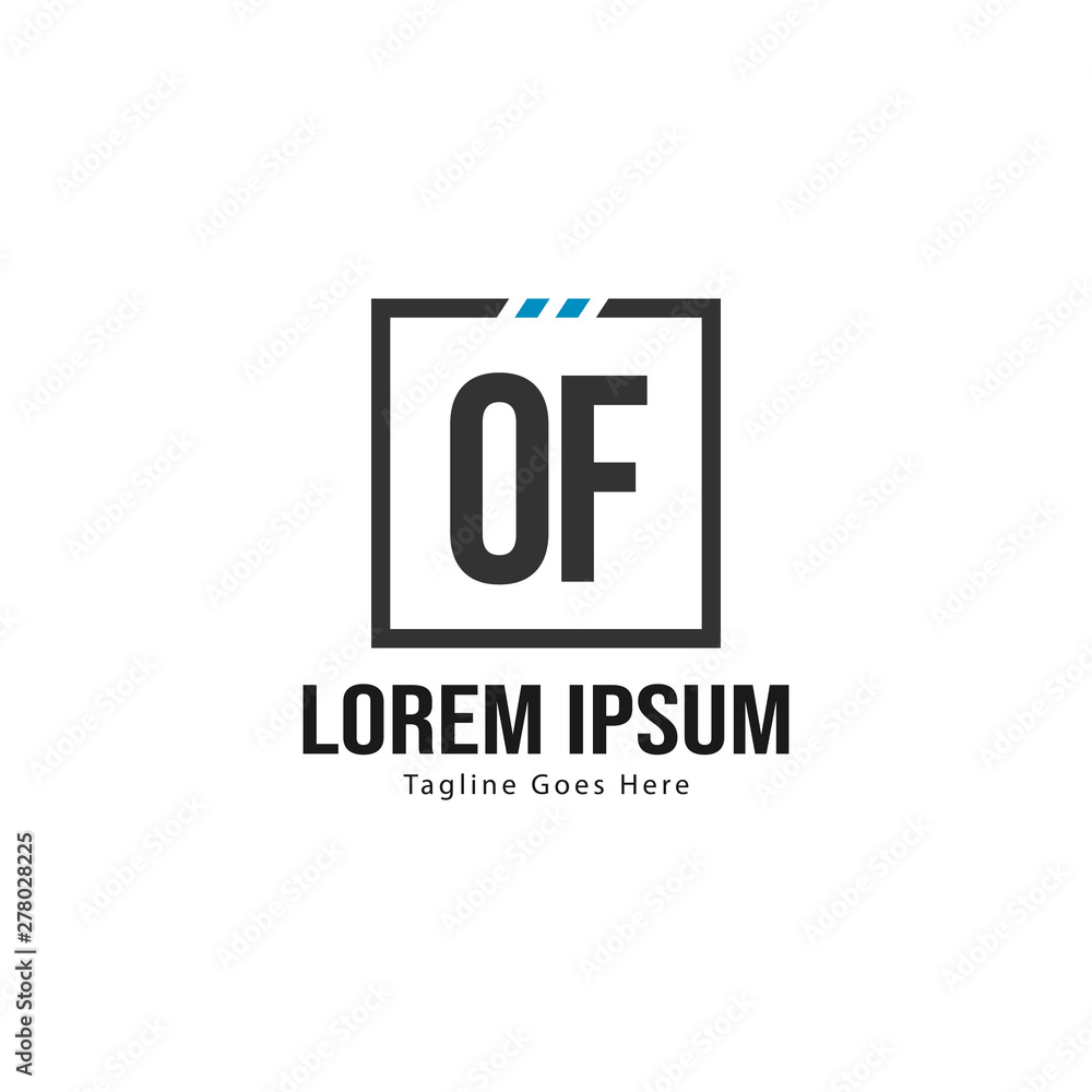 Initial OF logo template with modern frame. Minimalist OF letter logo vector illustration Initial OF logo template with modern frame. Minimalist OF letter logo vector illustration