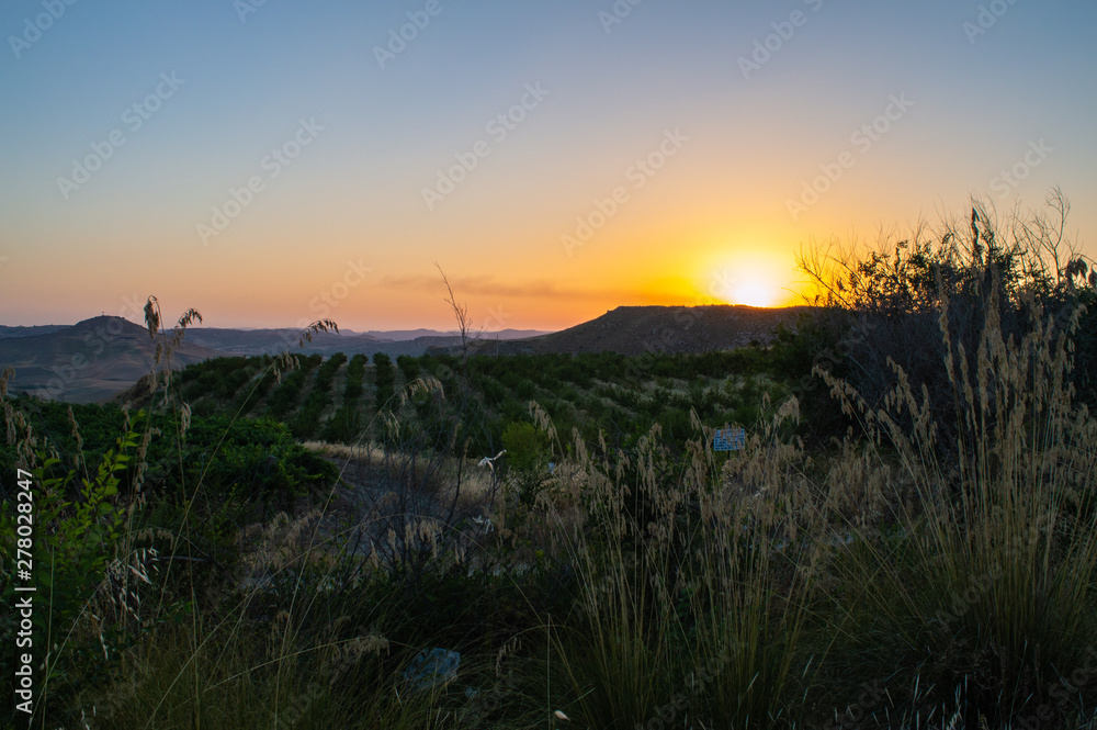 Wonderful Summer Sunset, Sicily, Italy, Europe Wonderful Summer Sunset, Sicily, Italy, Europe