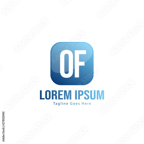Initial OF logo template with modern frame. Minimalist OF letter logo vector illustration © Robani