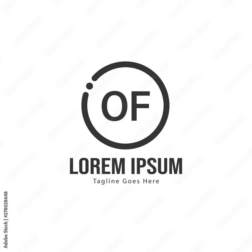 Initial OF logo template with modern frame. Minimalist OF letter logo vector illustration Initial OF logo template with modern frame. Minimalist OF letter logo vector illustration