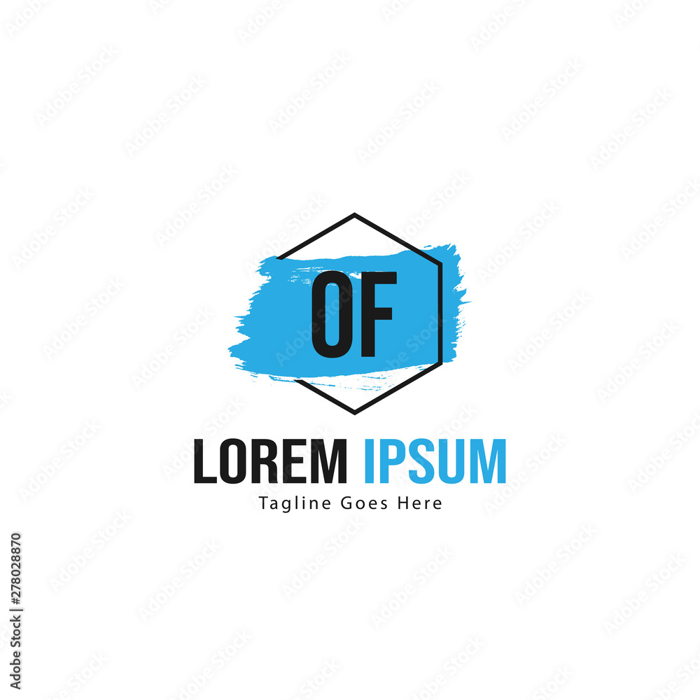 Initial OF logo template with modern frame. Minimalist OF letter logo vector illustration Initial OF logo template with modern frame. Minimalist OF letter logo vector illustration
