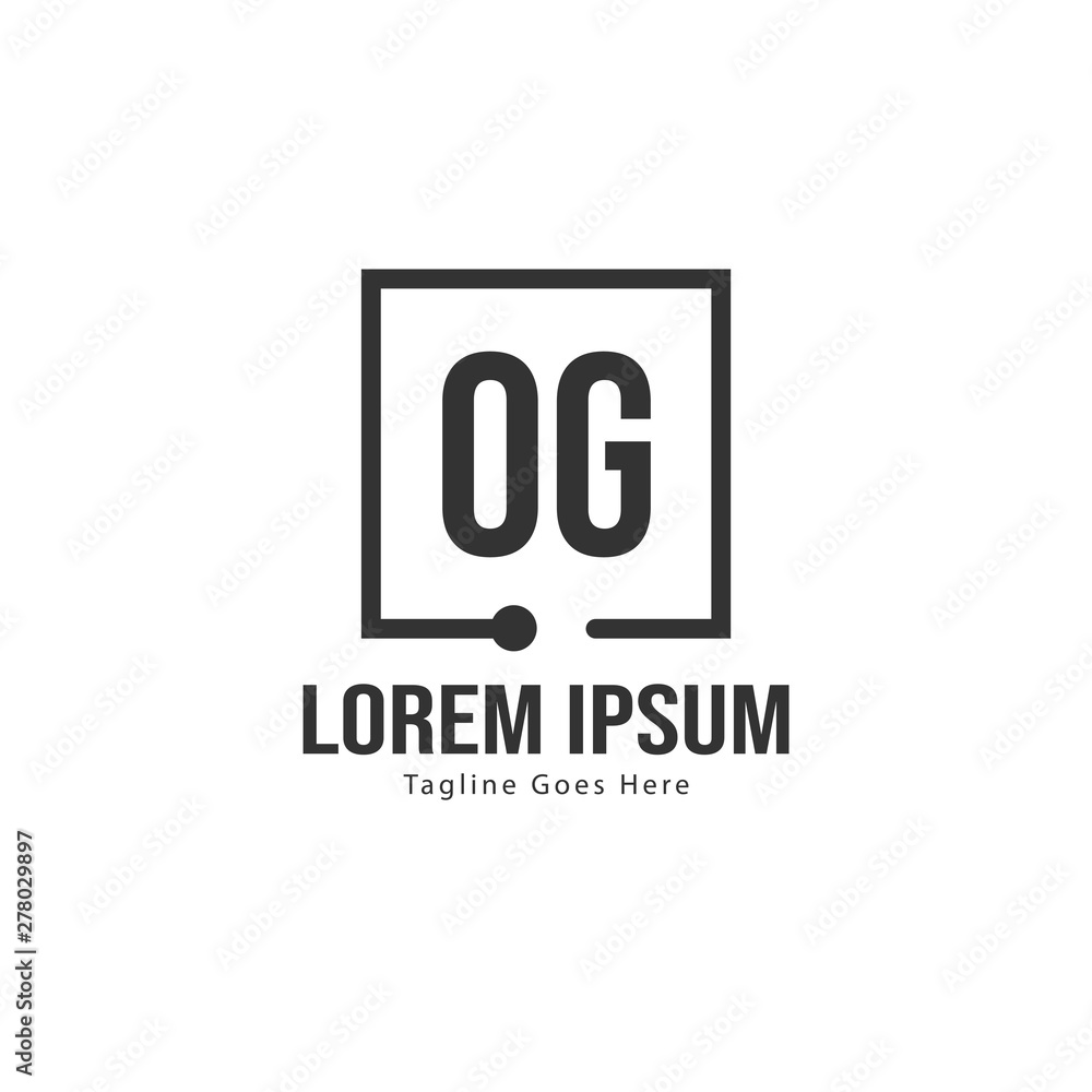 Initial OG logo template with modern frame. Minimalist OG letter logo vector illustration Initial OG logo template with modern frame. Minimalist OG letter logo vector illustration
