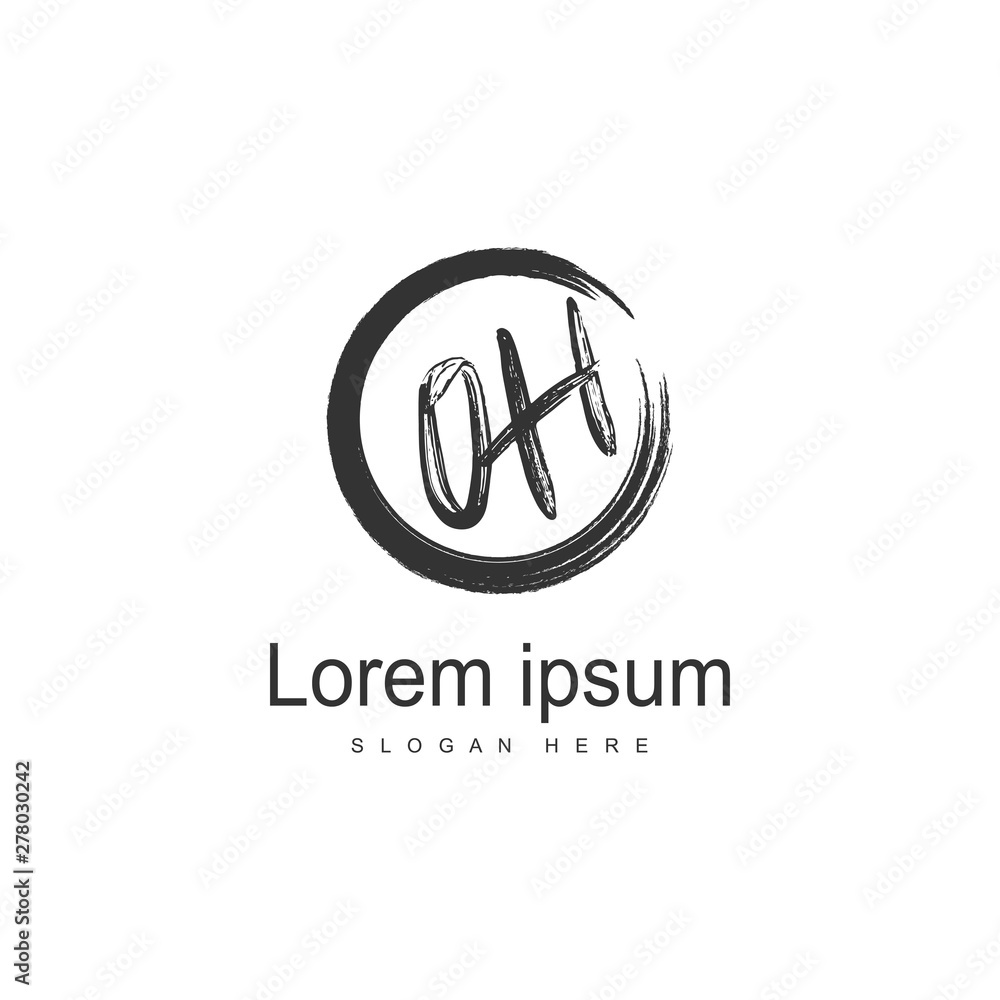 Initial OH logo template with modern frame. Minimalist OH letter logo vector illustration Initial OH logo template with modern frame. Minimalist OH letter logo vector illustration
