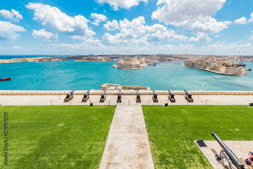 Saluting battery in Valletta bay in Malta © arkanto