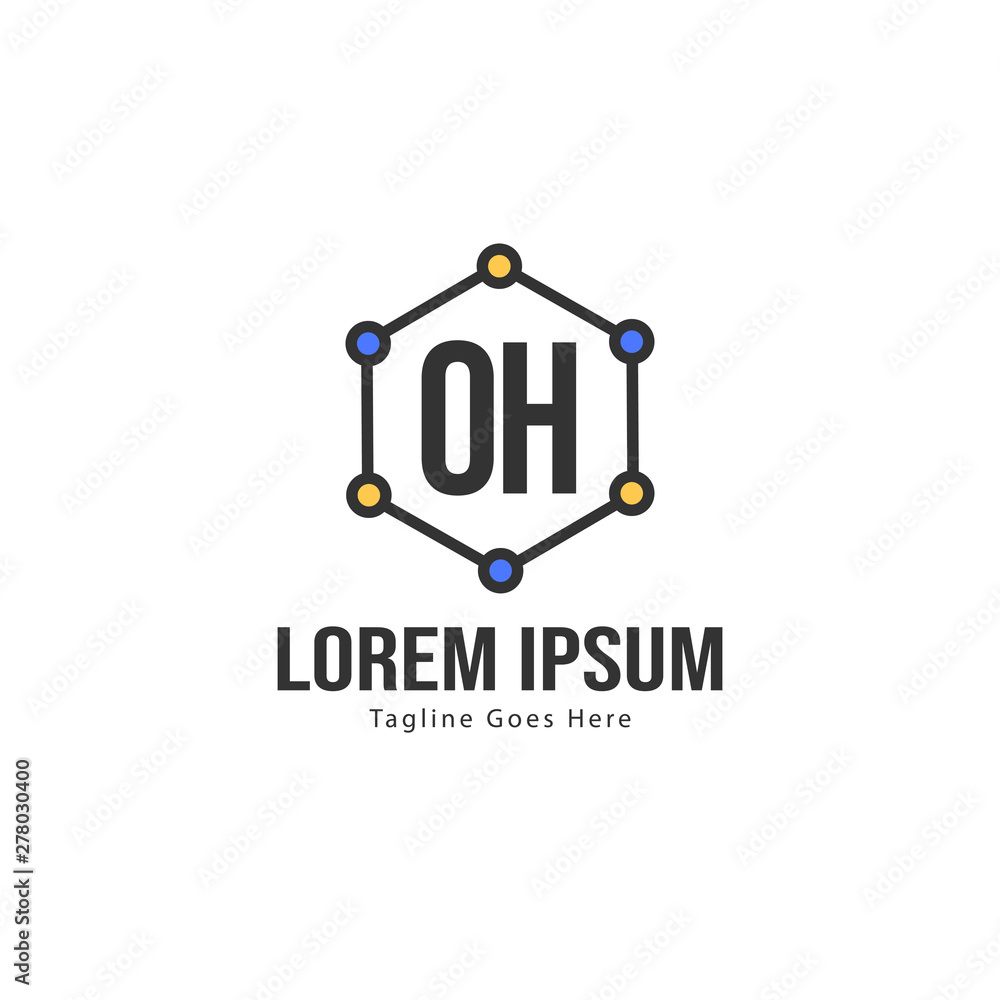 Initial OH logo template with modern frame. Minimalist OH letter logo vector illustration Initial OH logo template with modern frame. Minimalist OH letter logo vector illustration