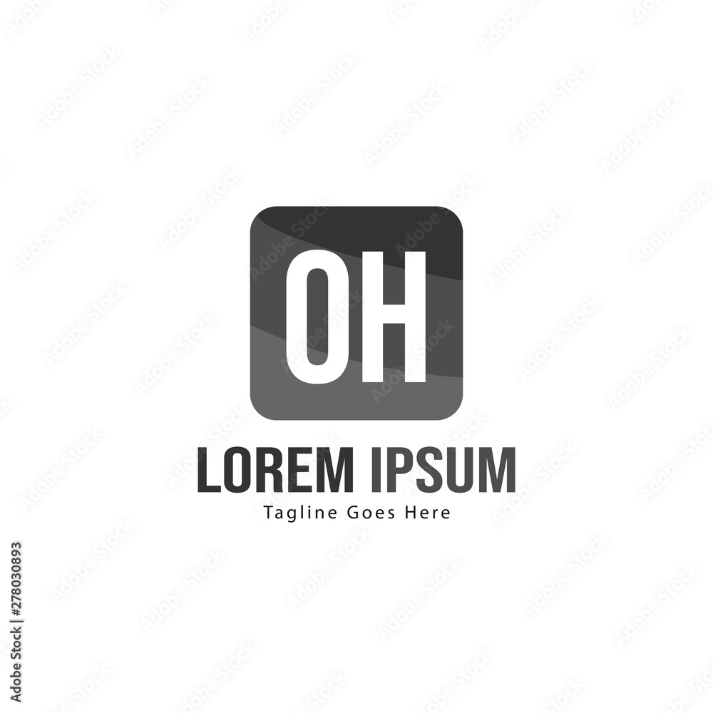 Initial OH logo template with modern frame. Minimalist OH letter logo vector illustration Initial OH logo template with modern frame. Minimalist OH letter logo vector illustration
