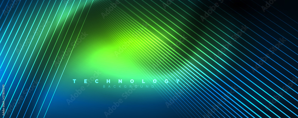 Neon blue glowing lines, magic energy space light concept, abstract background wallpaper design Neon blue glowing lines, magic energy space light concept, abstract background wallpaper design