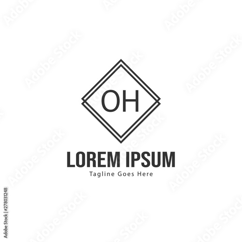 Free Download Initial OH logo template with modern frame. Minimalist OH letter logo vector illustration - GFXLoad