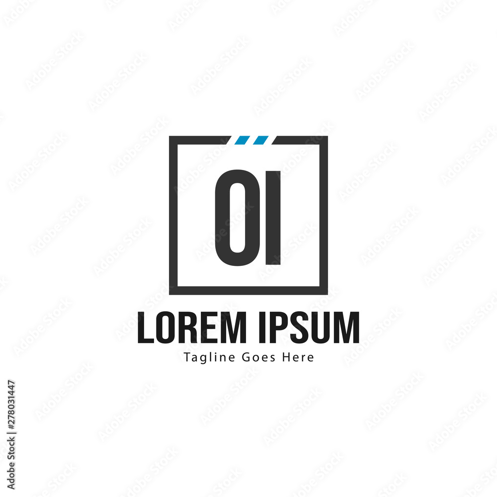 Initial OI logo template with modern frame. Minimalist OI letter logo vector illustration Initial OI logo template with modern frame. Minimalist OI letter logo vector illustration